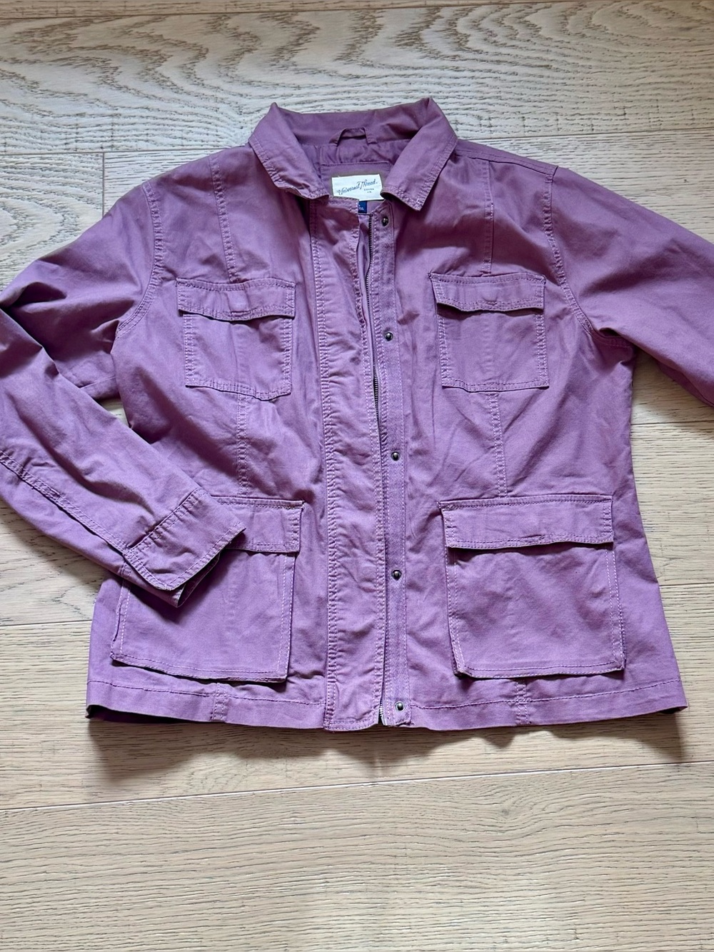 Universal Thread Dusty Mauve Utility Jacket Size L 4 Pocket Cotton Stretch